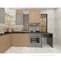 Pvc cabinets european style wood gloss kitchen cabinets